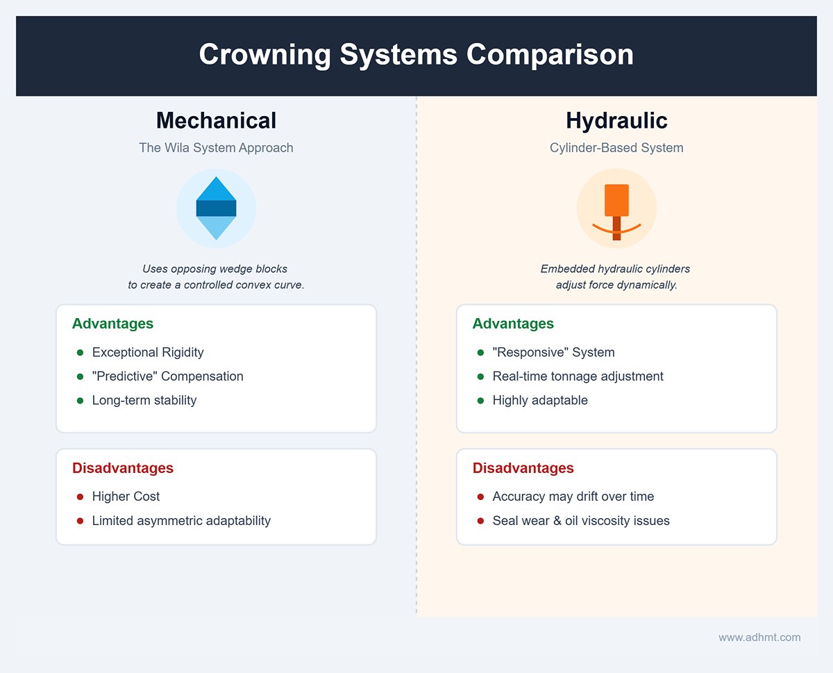 Сравнение на системите за компенсиране (Crowning)