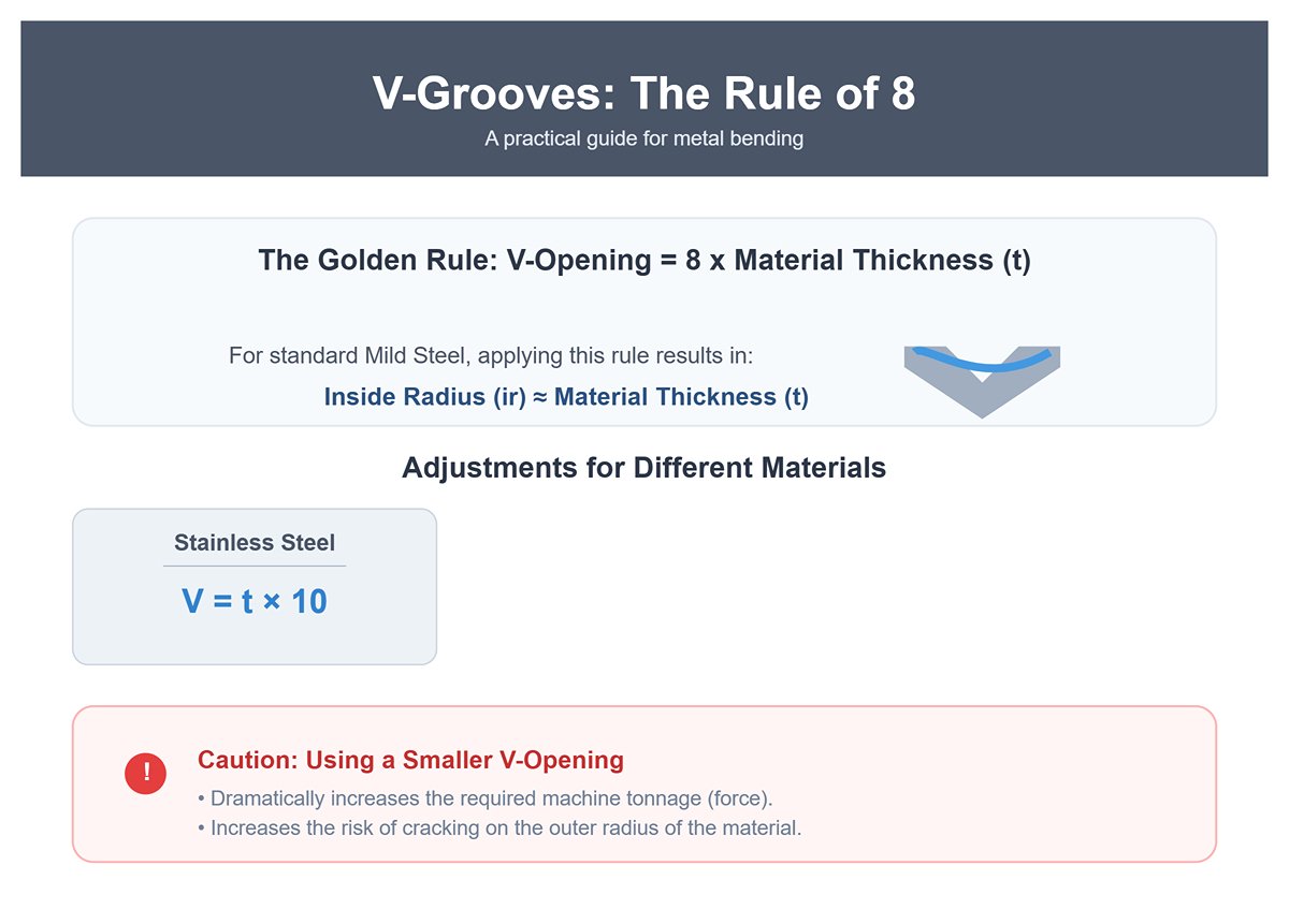 V-образни канали: Правилото на 8