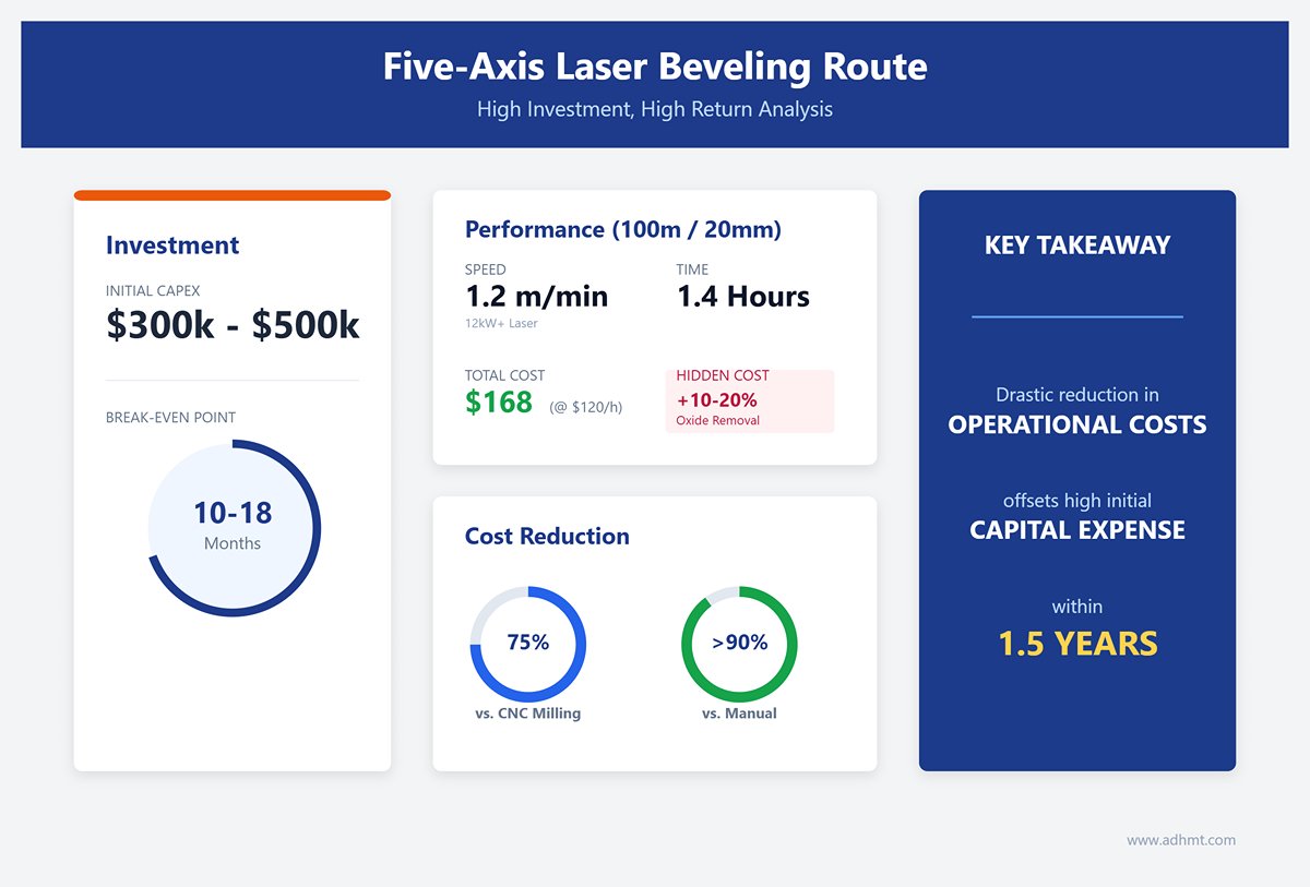 Ruta de biselado láser de cinco ejes