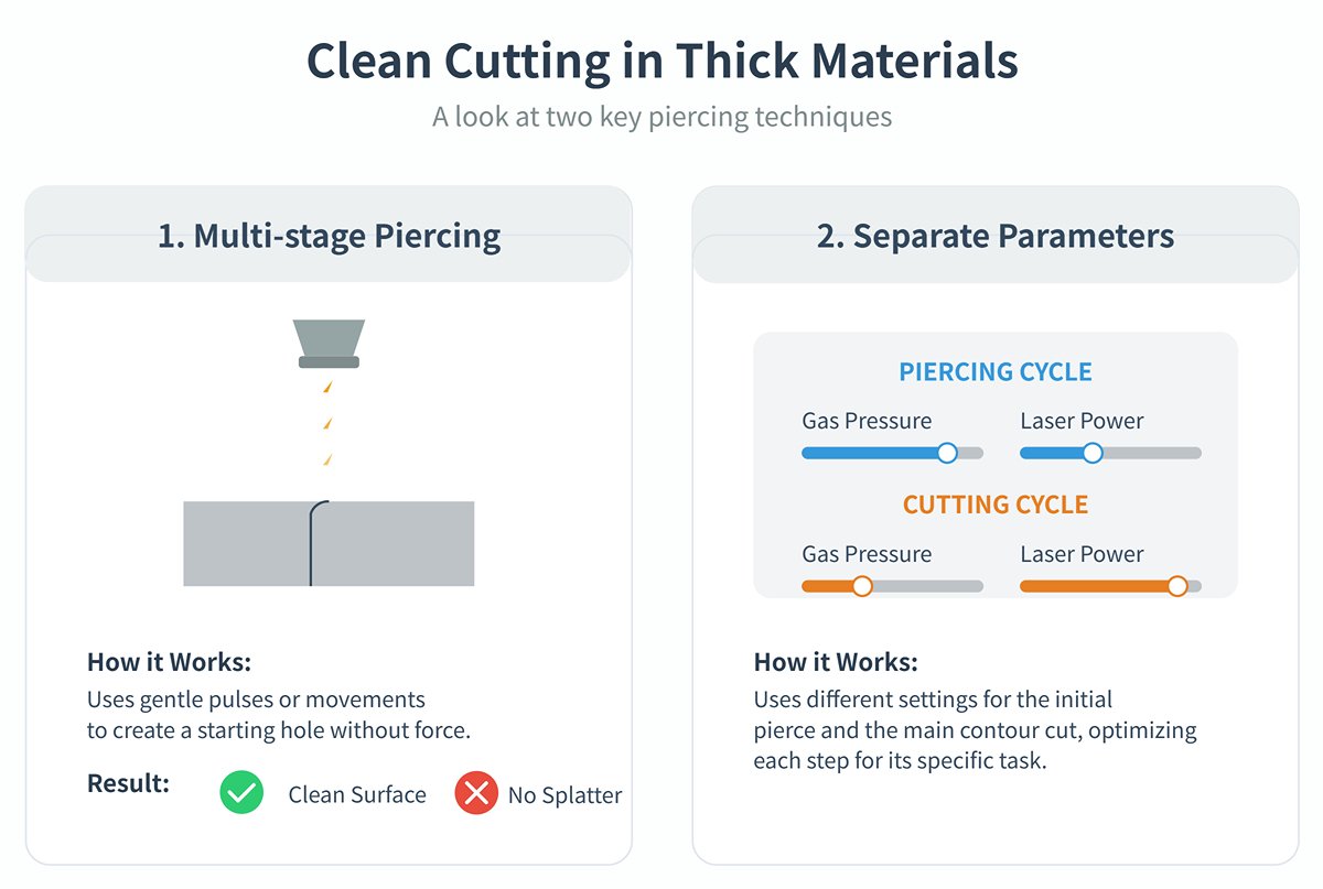 Découpe nette dans les matériaux épais