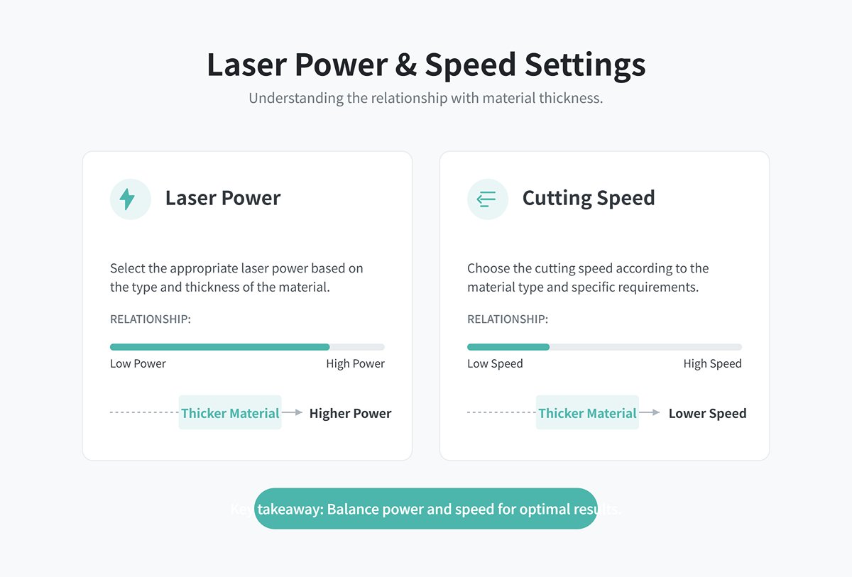 Impostazioni di potenza e velocità del laser