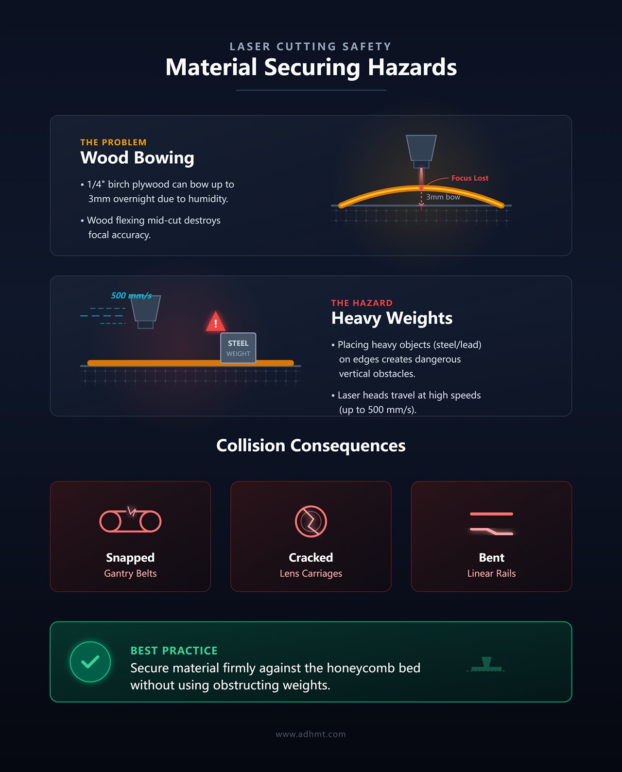 재료 고정 위험