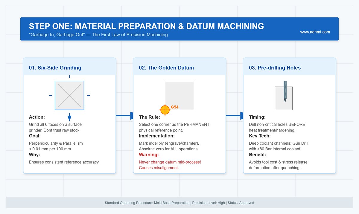 4.1 Step One Material Preparation and Datum Machining