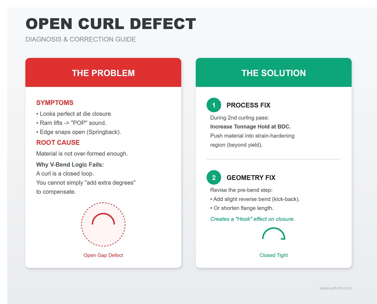 Defect 2 Curl Not Fully Closed (Open Curl Springback)