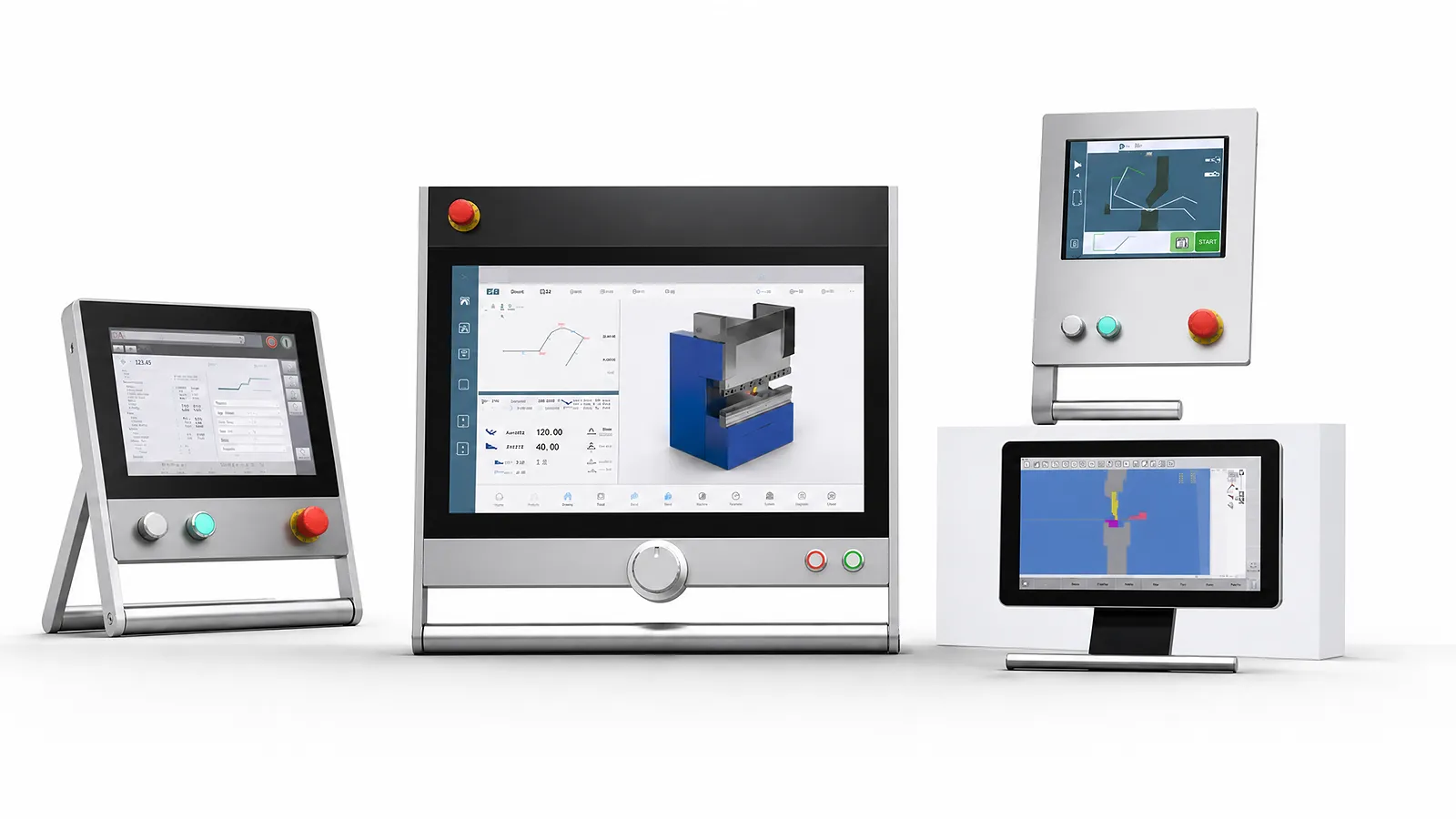 Selección de paneles de control CNC para prensas plegadoras con pantallas de programación