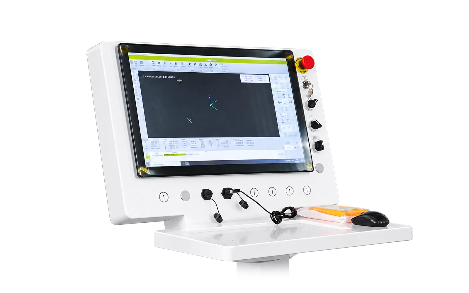 Consola de controlo do laser de tubos com visualização do programa de corte